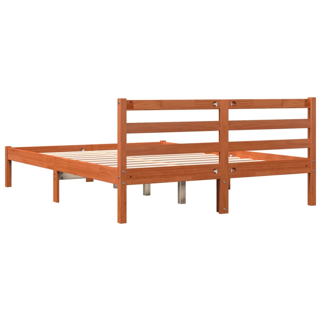 Bedframe zonder matras massief grenenhout wasbruin 120x190 cm is nu te koop bij PeponiXL, paradijselijk wonen!