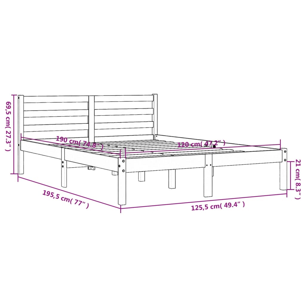 Bedframe zonder matras massief grenenhout wasbruin 120x190 cm is nu te koop bij PeponiXL, paradijselijk wonen!
