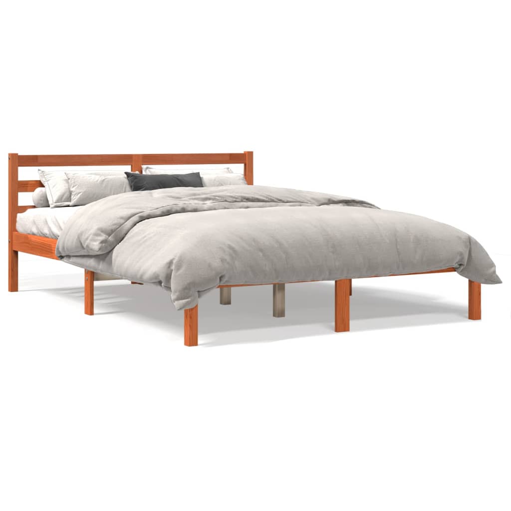 Bedframe zonder matras massief grenenhout wasbruin 120x190 cm is nu te koop bij PeponiXL, paradijselijk wonen!