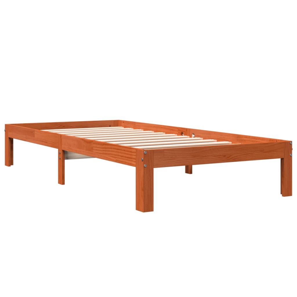 Bedframe zonder matras massief grenenhout wasbruin 75x190 cm is nu te koop bij PeponiXL, paradijselijk wonen!