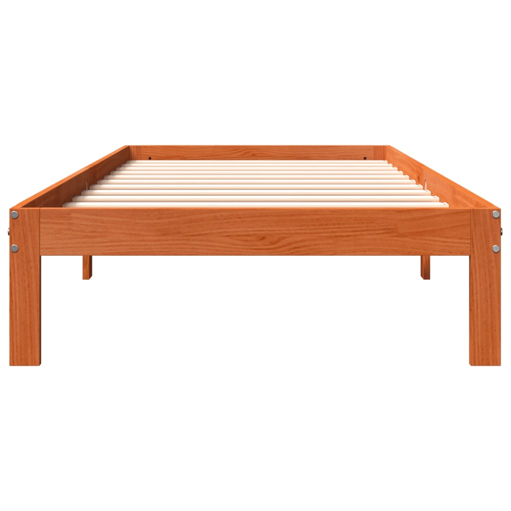 Bedframe zonder matras massief grenenhout wasbruin 75x190 cm is nu te koop bij PeponiXL, paradijselijk wonen!