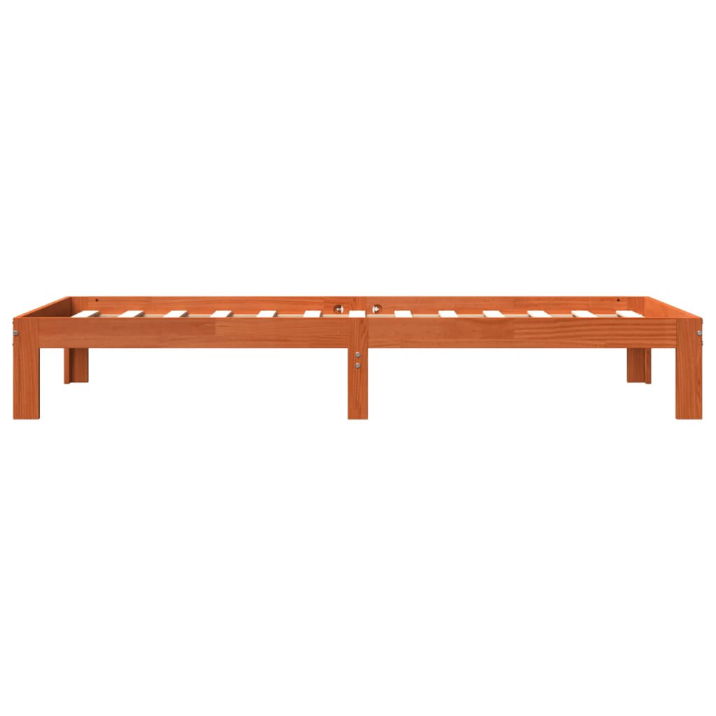 Bedframe zonder matras massief grenenhout wasbruin 75x190 cm is nu te koop bij PeponiXL, paradijselijk wonen!