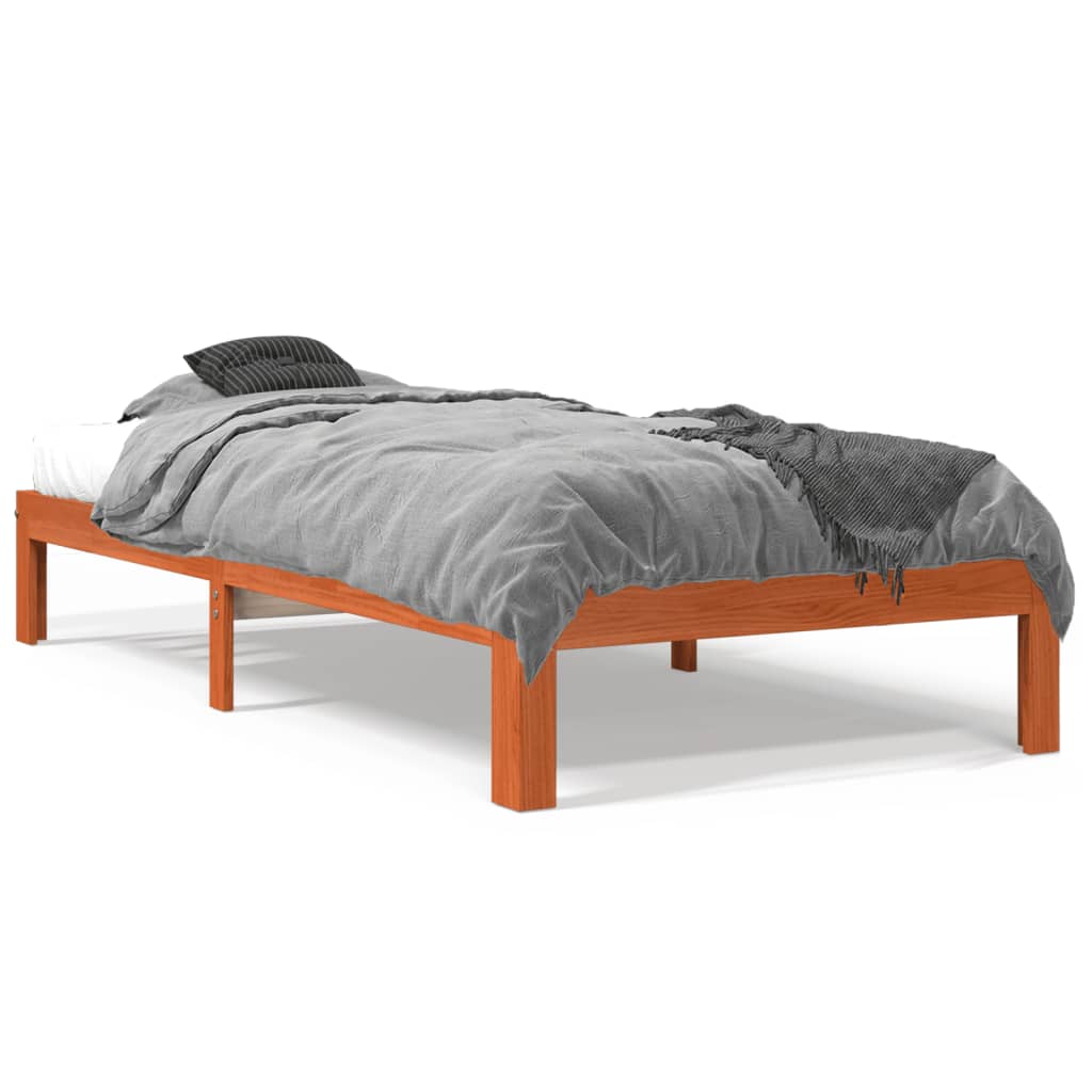 Bedframe zonder matras massief grenenhout wasbruin 75x190 cm is nu te koop bij PeponiXL, paradijselijk wonen!