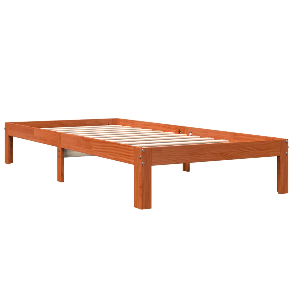 Bedframe zonder matras massief grenenhout wasbruin 90x190 cm is nu te koop bij PeponiXL, paradijselijk wonen!