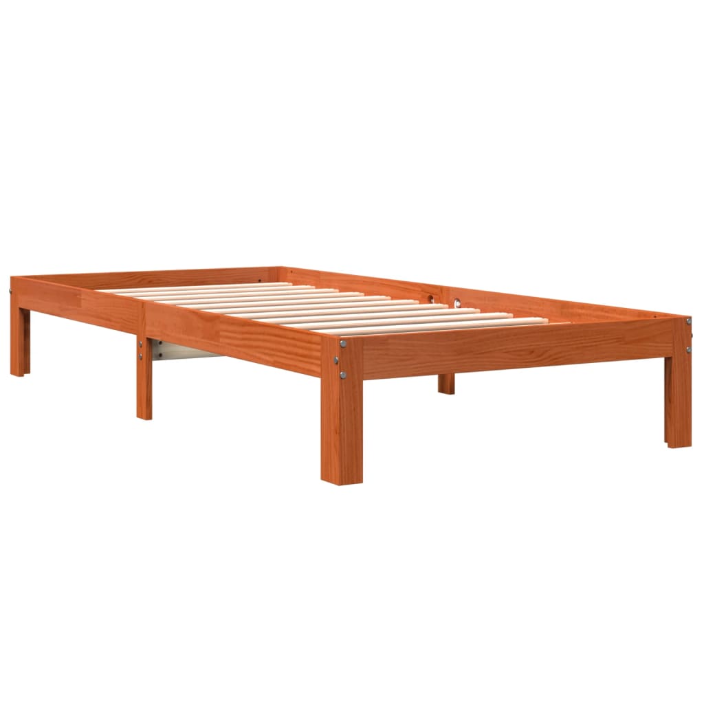 Bedframe zonder matras massief grenenhout wasbruin 90x190 cm is nu te koop bij PeponiXL, paradijselijk wonen!