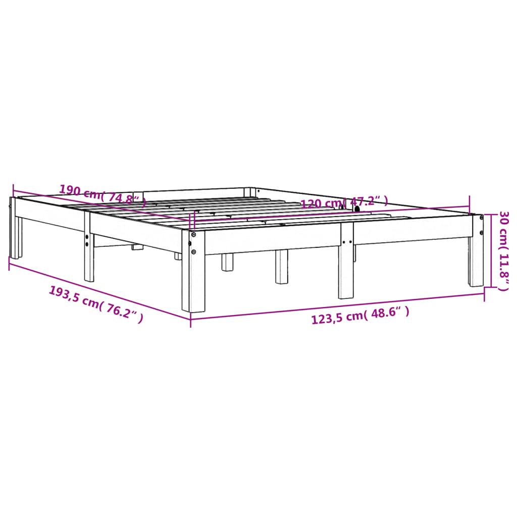 Bedframe zonder matras massief grenenhout wasbruin 120x190 cm is nu te koop bij PeponiXL, paradijselijk wonen!