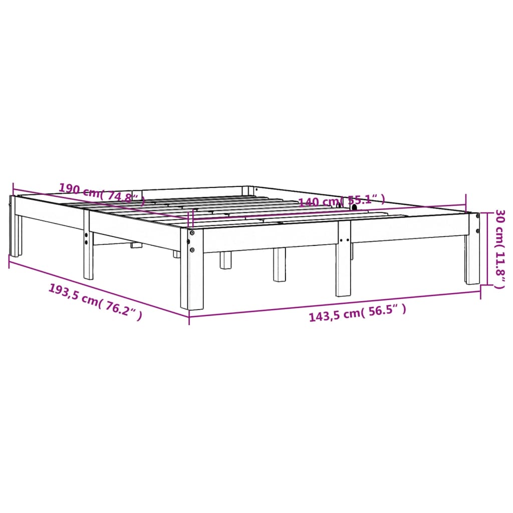 Bed met matras massief grenenhout wasbruin 140x190 cm is nu te koop bij PeponiXL, paradijselijk wonen!