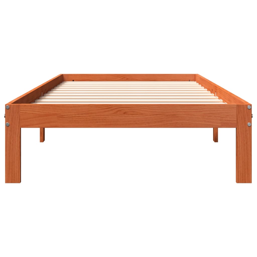 Bedframe zonder matras massief grenenhout wasbruin 100x200 cm is nu te koop bij PeponiXL, paradijselijk wonen!