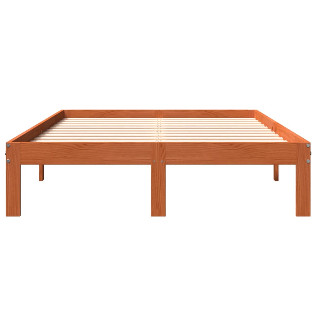 Bedframe zonder matras massief grenenhout wasbruin 140x200 cm is nu te koop bij PeponiXL, paradijselijk wonen!