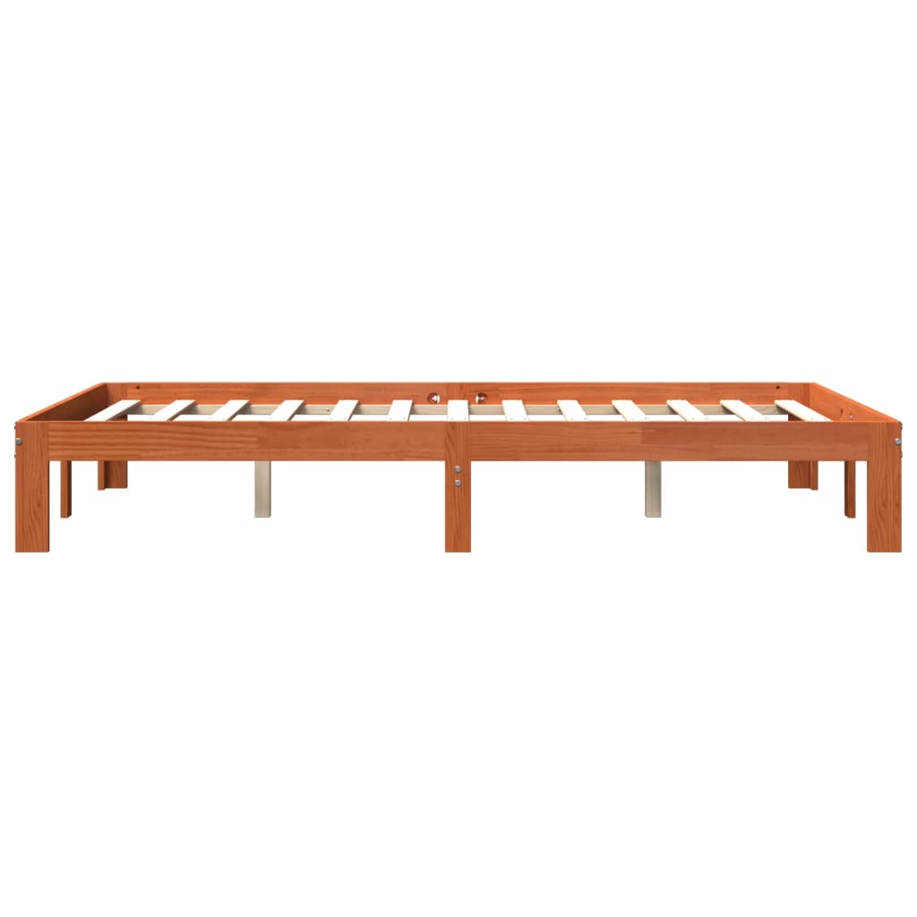 Bedframe zonder matras massief grenenhout wasbruin 140x200 cm is nu te koop bij PeponiXL, paradijselijk wonen!