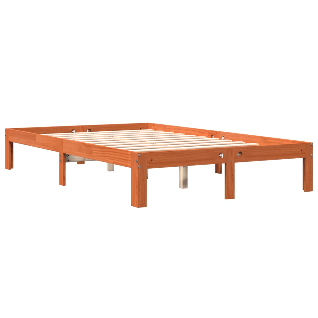 Bedframe zonder matras massief grenenhout wasbruin 140x200 cm is nu te koop bij PeponiXL, paradijselijk wonen!