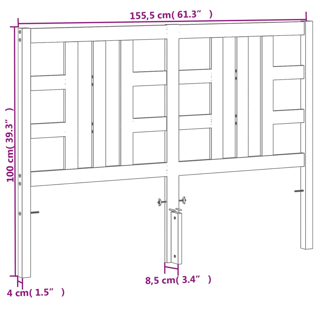 Hoofdbord 150 cm massief grenenhout wasbruin is nu te koop bij PeponiXL, paradijselijk wonen!