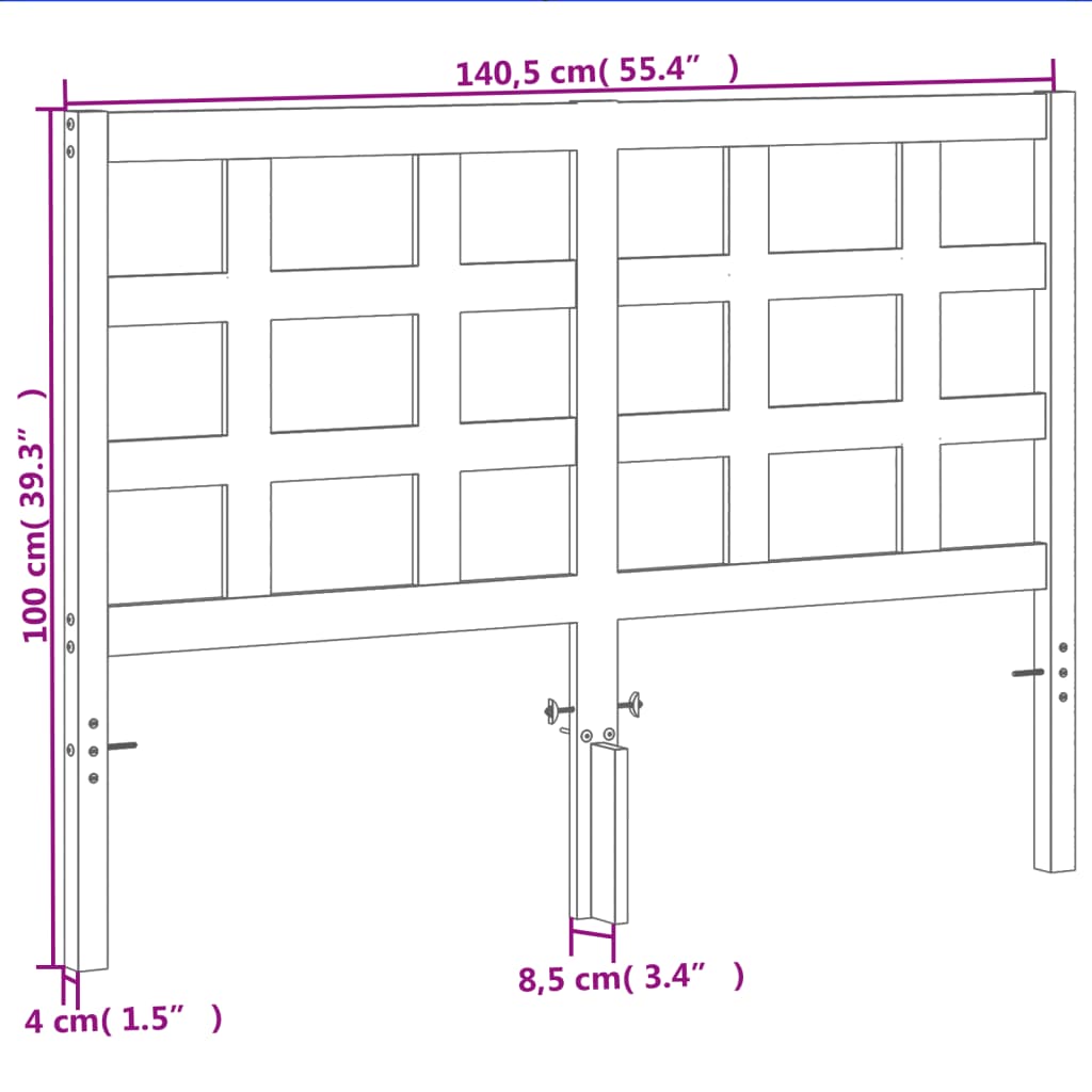 Hoofdbord 135 cm massief grenenhout wasbruin is nu te koop bij PeponiXL, paradijselijk wonen!