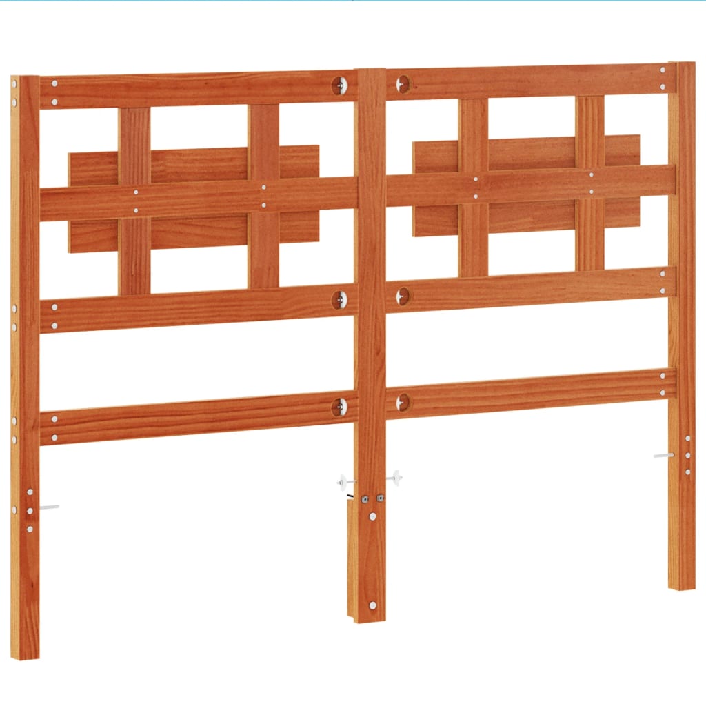 Hoofdbord 135 cm massief grenenhout wasbruin is nu te koop bij PeponiXL, paradijselijk wonen!