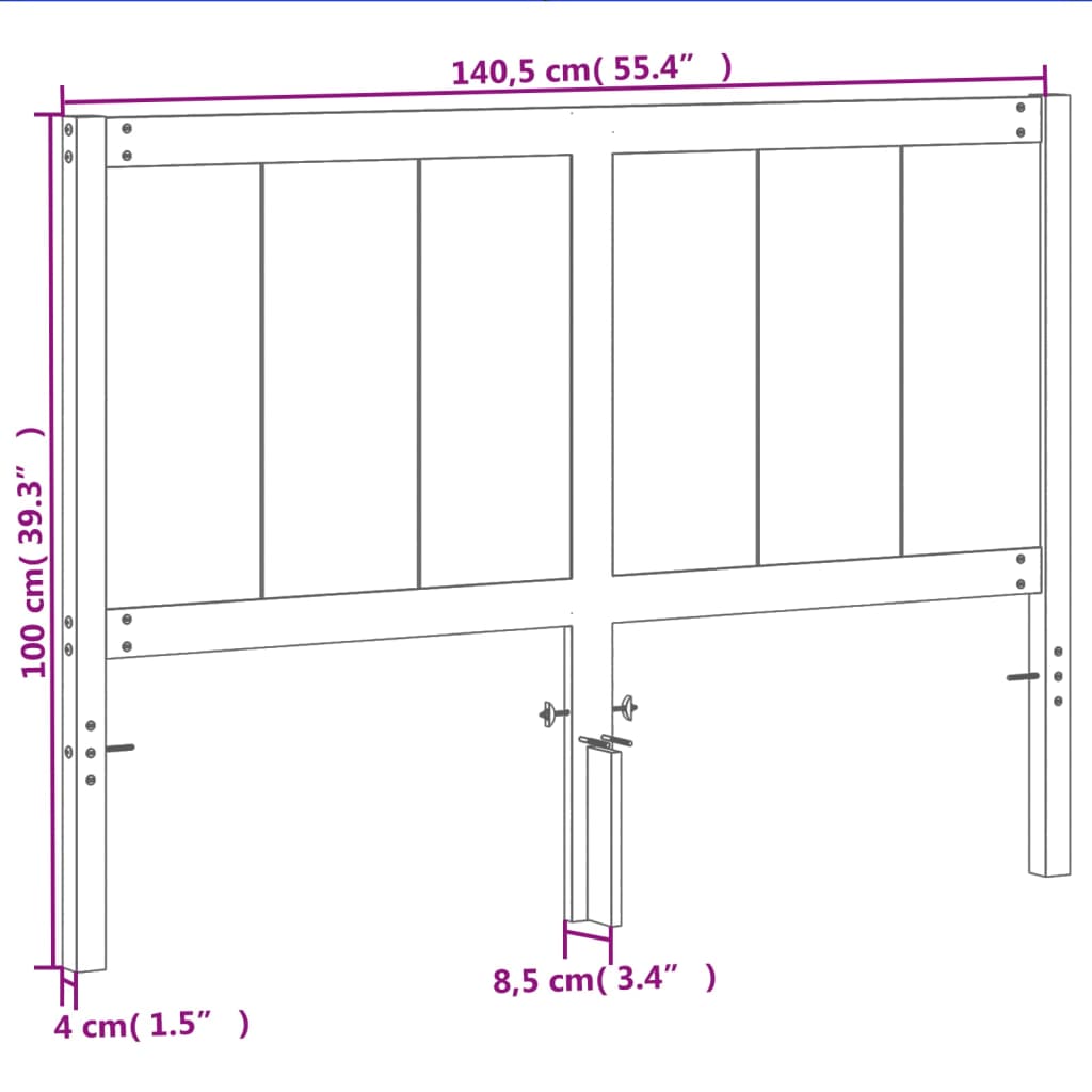 Hoofdbord 135 cm massief grenenhout wasbruin is nu te koop bij PeponiXL, paradijselijk wonen!
