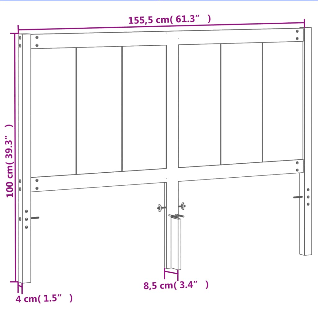 Hoofdbord 150 cm massief grenenhout wasbruin is nu te koop bij PeponiXL, paradijselijk wonen!