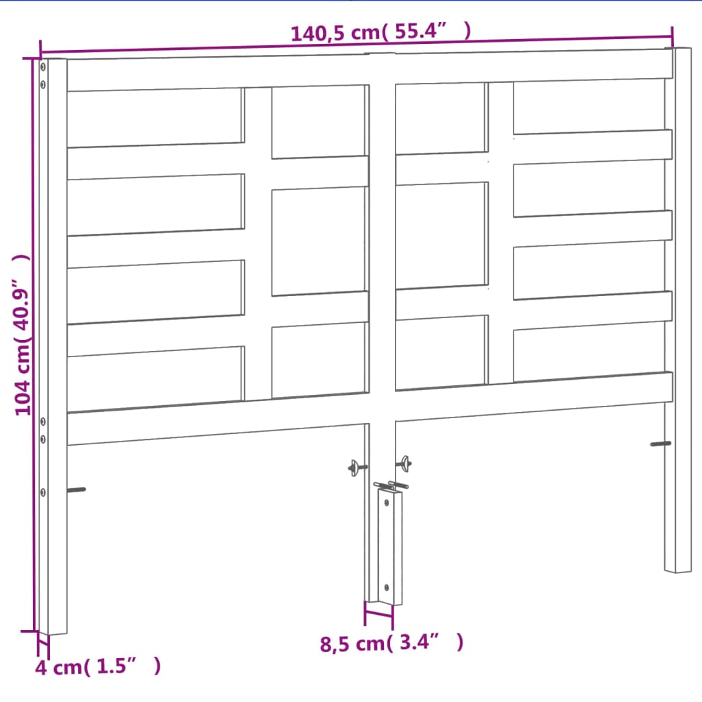 Hoofdbord 135 cm massief grenenhout wasbruin is nu te koop bij PeponiXL, paradijselijk wonen!