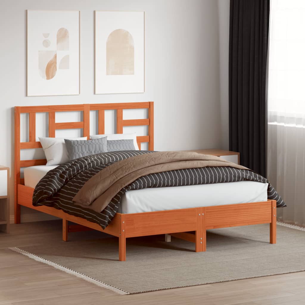 Hoofdbord 150 cm massief grenenhout wasbruin is nu te koop bij PeponiXL, paradijselijk wonen!