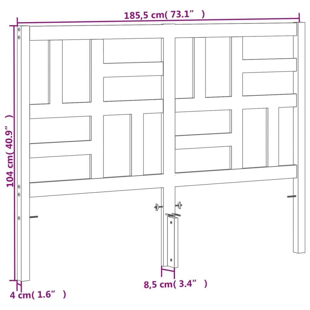 Hoofdbord 180 cm massief grenenhout wasbruin is nu te koop bij PeponiXL, paradijselijk wonen!