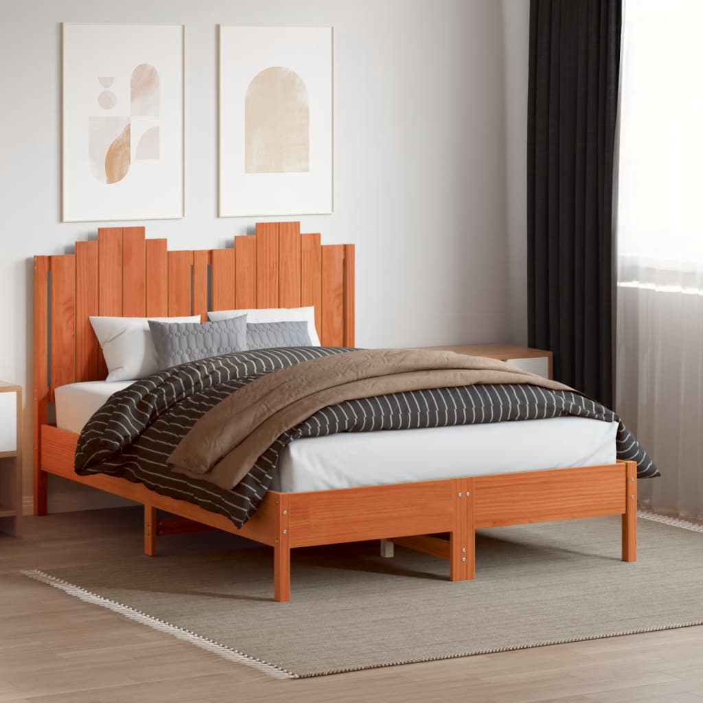 Hoofdbord 135 cm massief grenenhout wasbruin is nu te koop bij PeponiXL, paradijselijk wonen!