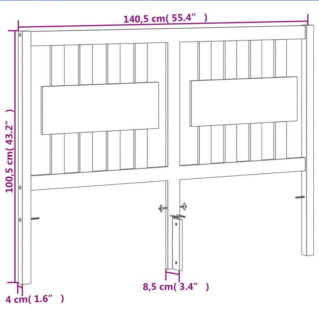 Hoofdbord 135 cm massief grenenhout wasbruin is nu te koop bij PeponiXL, paradijselijk wonen!