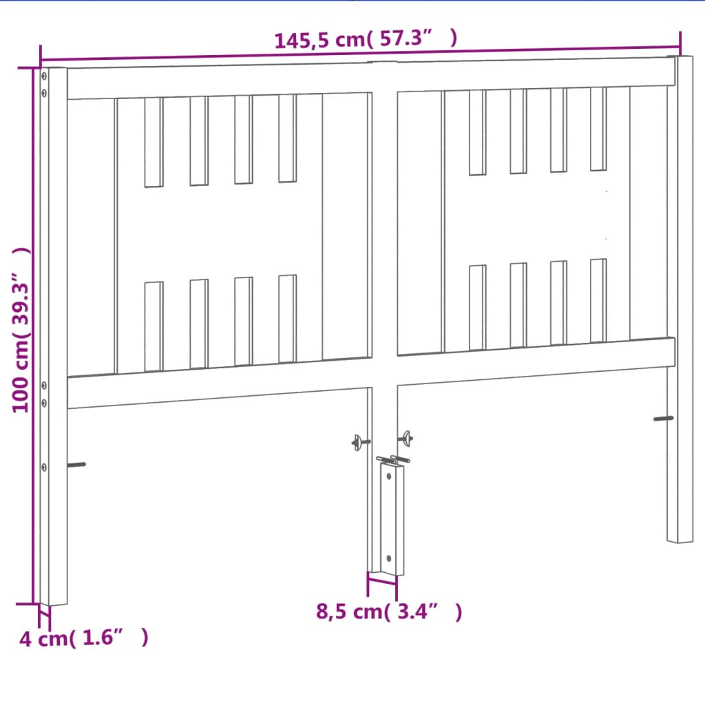 Hoofdbord 140 cm massief grenenhout wasbruin is nu te koop bij PeponiXL, paradijselijk wonen!