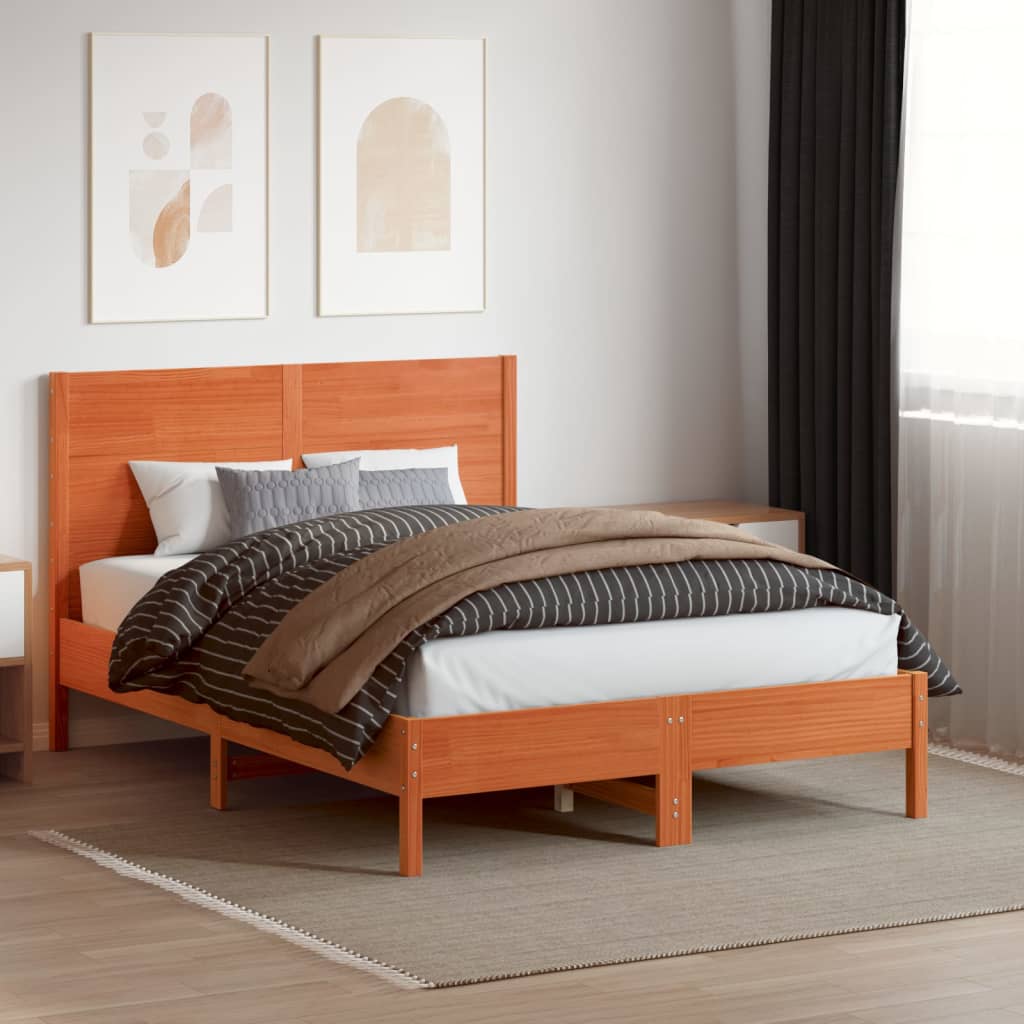 Hoofdbord 150 cm massief grenenhout wasbruin is nu te koop bij PeponiXL, paradijselijk wonen!