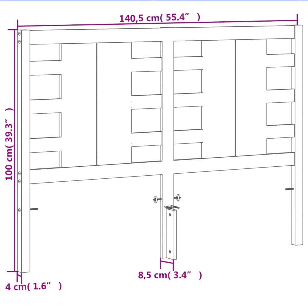 Hoofdbord 135 cm massief grenenhout wasbruin is nu te koop bij PeponiXL, paradijselijk wonen!