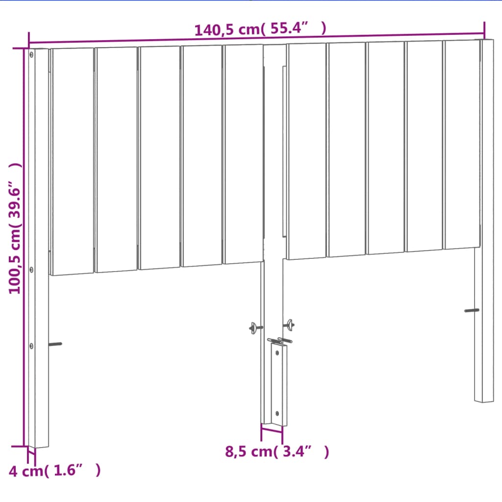 Hoofdbord 135 cm massief grenenhout wasbruin is nu te koop bij PeponiXL, paradijselijk wonen!