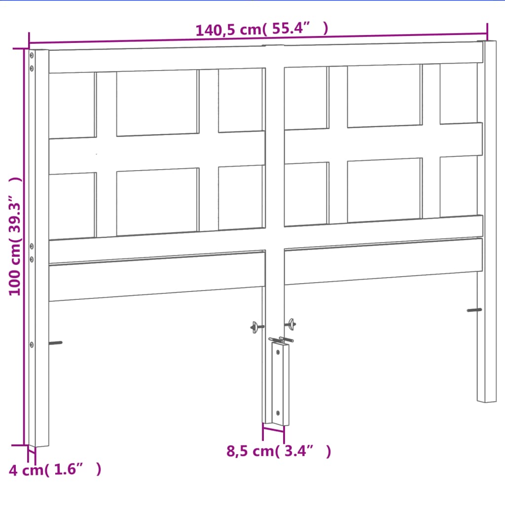 Hoofdbord 135 cm massief grenenhout wasbruin is nu te koop bij PeponiXL, paradijselijk wonen!