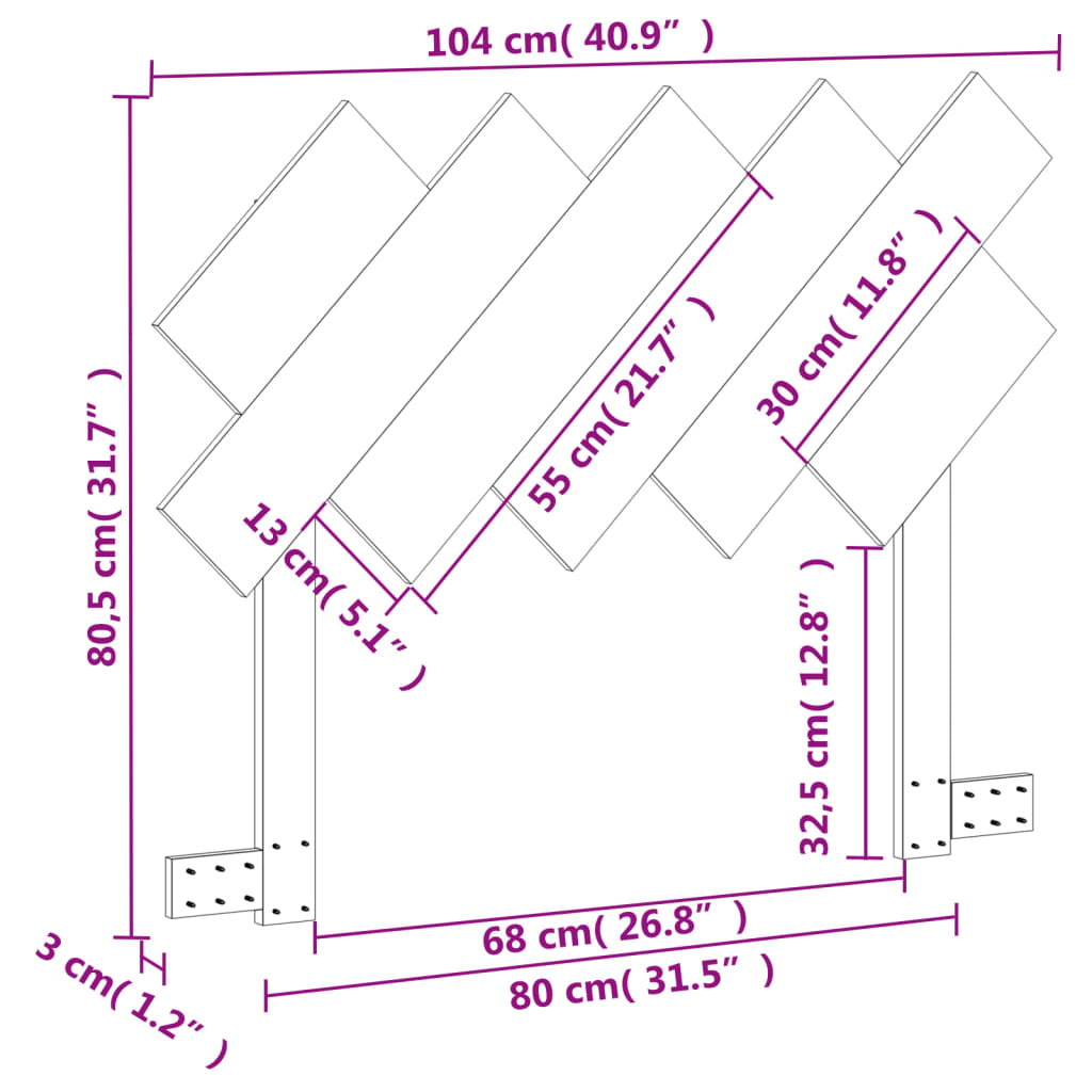 Hoofdbord 100 cm massief grenenhout wasbruin is nu te koop bij PeponiXL, paradijselijk wonen!