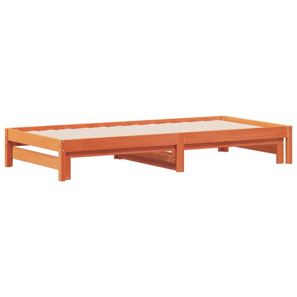 Slaapbank met onderschuifbed 90x200 cm massief grenenhout is nu te koop bij PeponiXL, paradijselijk wonen!