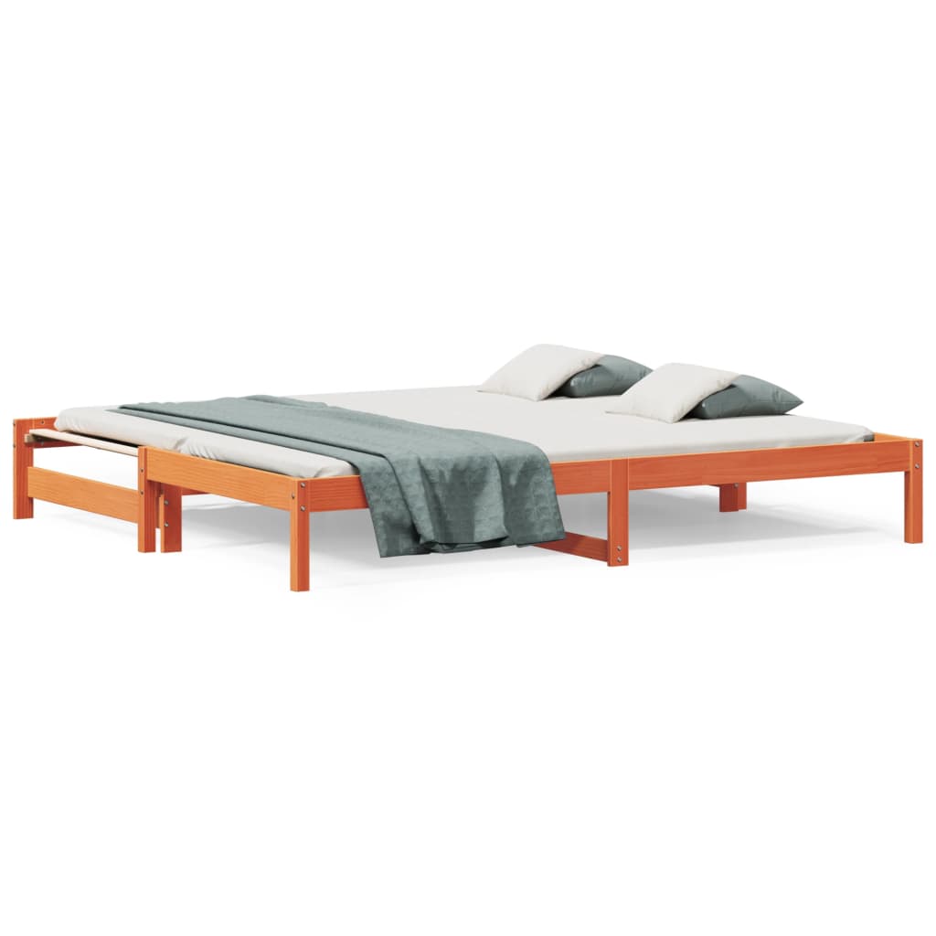 Slaapbank met onderschuifbed 90x200 cm massief grenenhout is nu te koop bij PeponiXL, paradijselijk wonen!