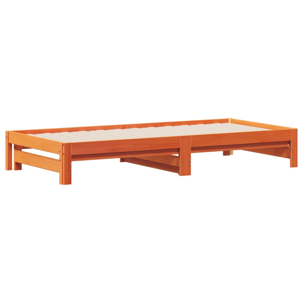Slaapbank met onderschuifbed 90x200 cm massief grenenhout is nu te koop bij PeponiXL, paradijselijk wonen!