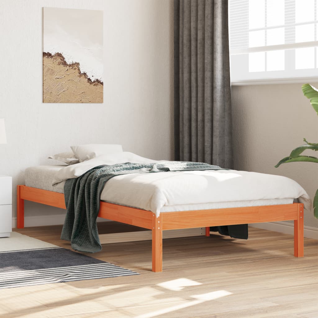 Slaapbank zonder matras 90x200 cm massief grenenhout wasbruin is nu te koop bij PeponiXL, paradijselijk wonen!