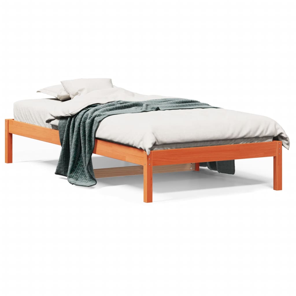 Slaapbank zonder matras 90x200 cm massief grenenhout wasbruin is nu te koop bij PeponiXL, paradijselijk wonen!