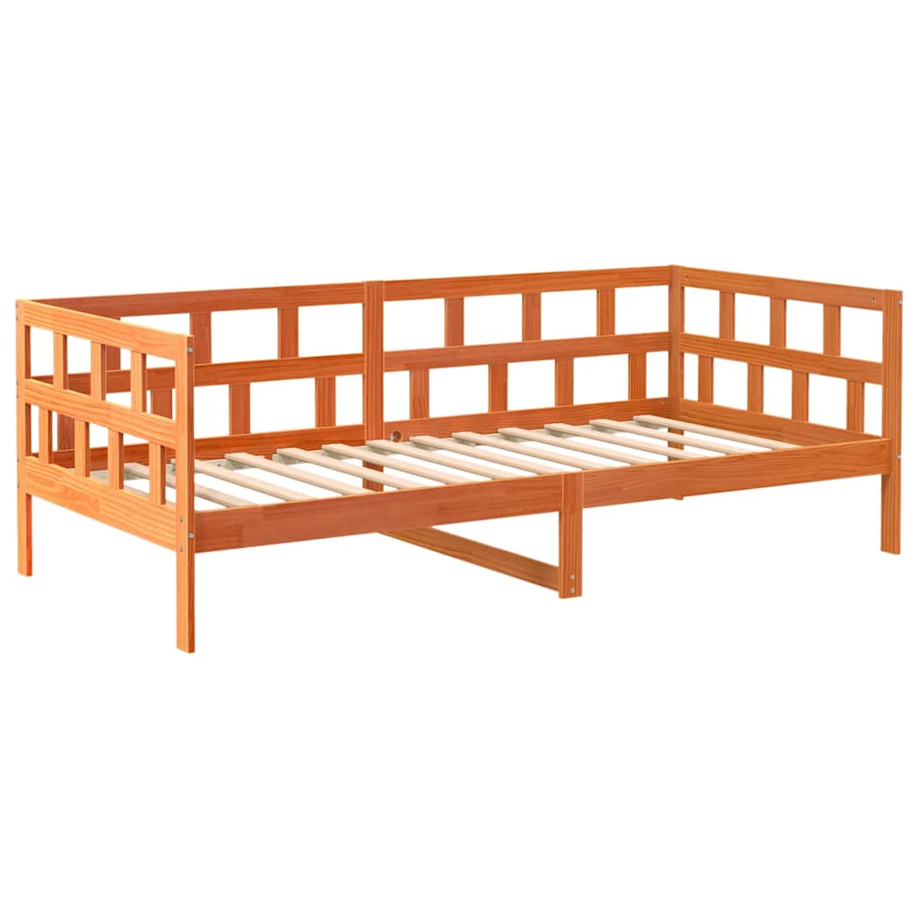 Slaapbank zonder matras 90x200 cm massief grenenhout wasbruin is nu te koop bij PeponiXL, paradijselijk wonen!