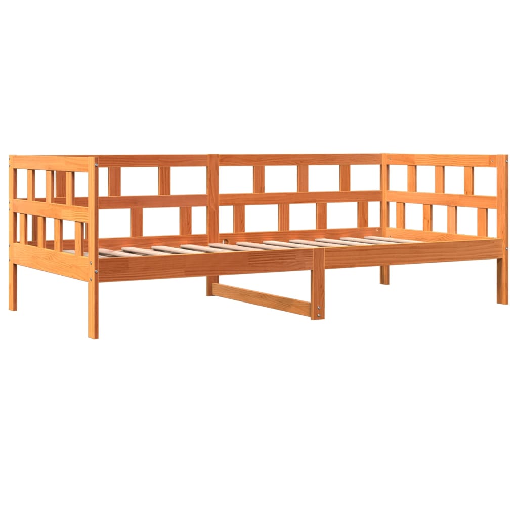 Slaapbank zonder matras 90x200 cm massief grenenhout wasbruin is nu te koop bij PeponiXL, paradijselijk wonen!