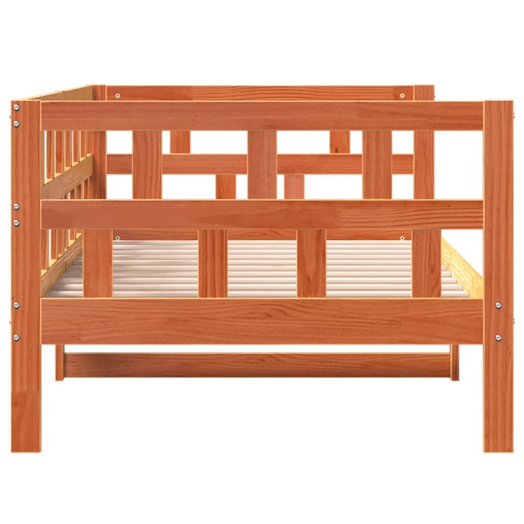 Slaapbank zonder matras 90x200 cm massief grenenhout wasbruin is nu te koop bij PeponiXL, paradijselijk wonen!