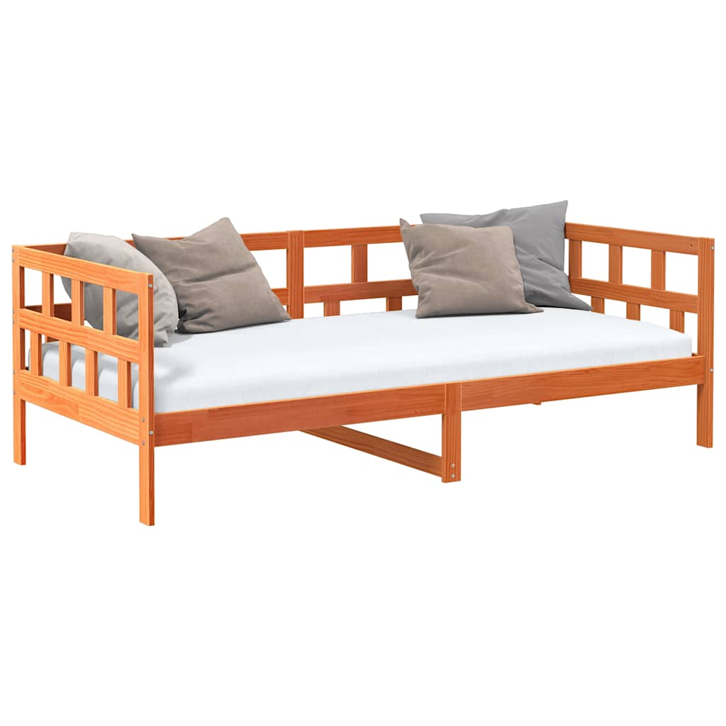 Slaapbank zonder matras 80x200 cm massief grenenhout wasbruin is nu te koop bij PeponiXL, paradijselijk wonen!