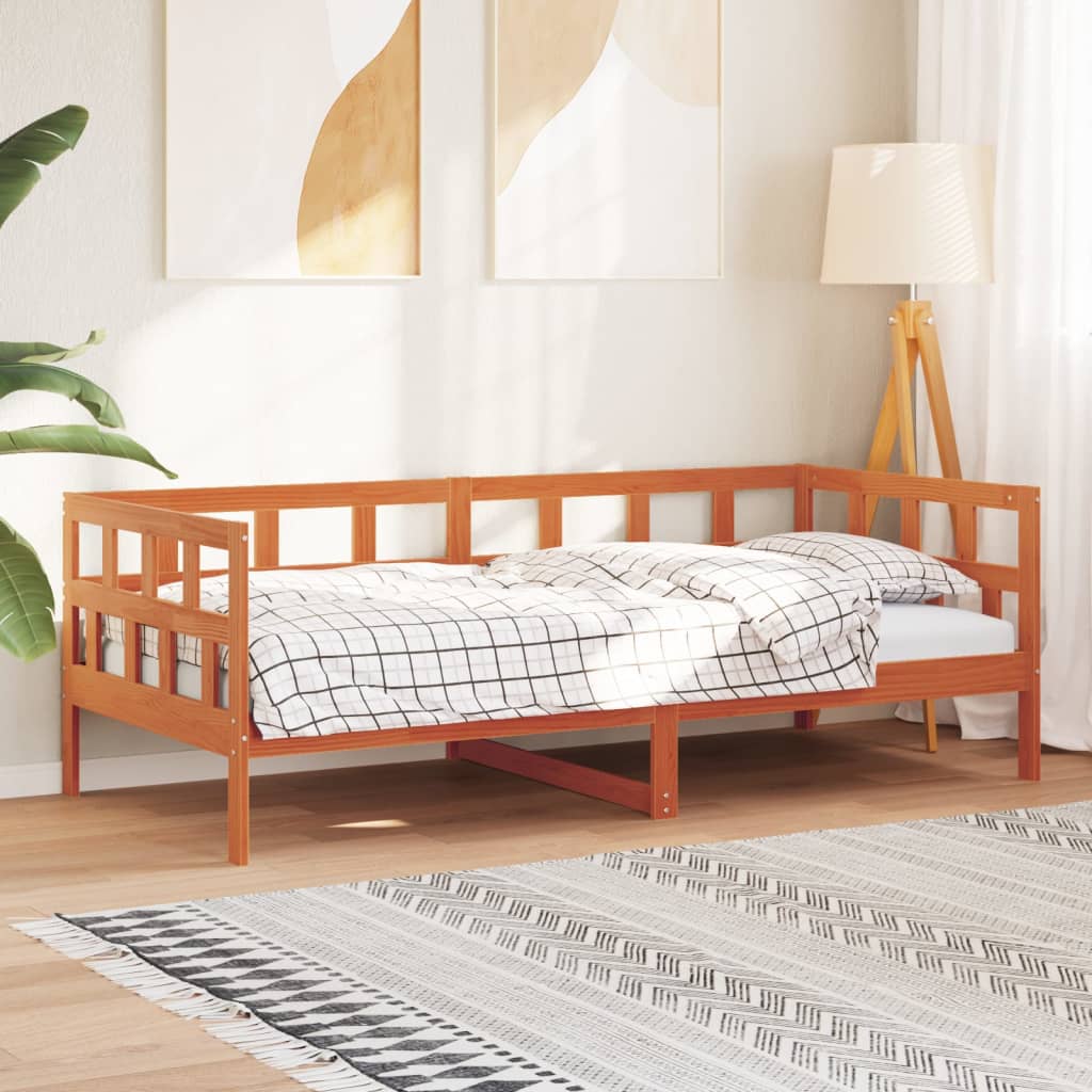 Slaapbank zonder matras 80x200 cm massief grenenhout wasbruin is nu te koop bij PeponiXL, paradijselijk wonen!