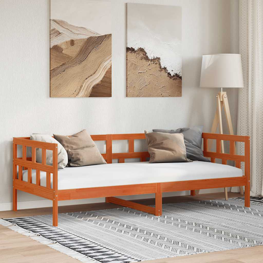 Slaapbank zonder matras 80x200 cm massief grenenhout wasbruin is nu te koop bij PeponiXL, paradijselijk wonen!