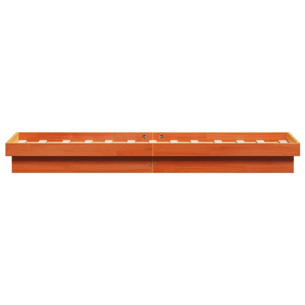 Bedframe met LED massief grenenhout wasbruin 90x200 cm is nu te koop bij PeponiXL, paradijselijk wonen!