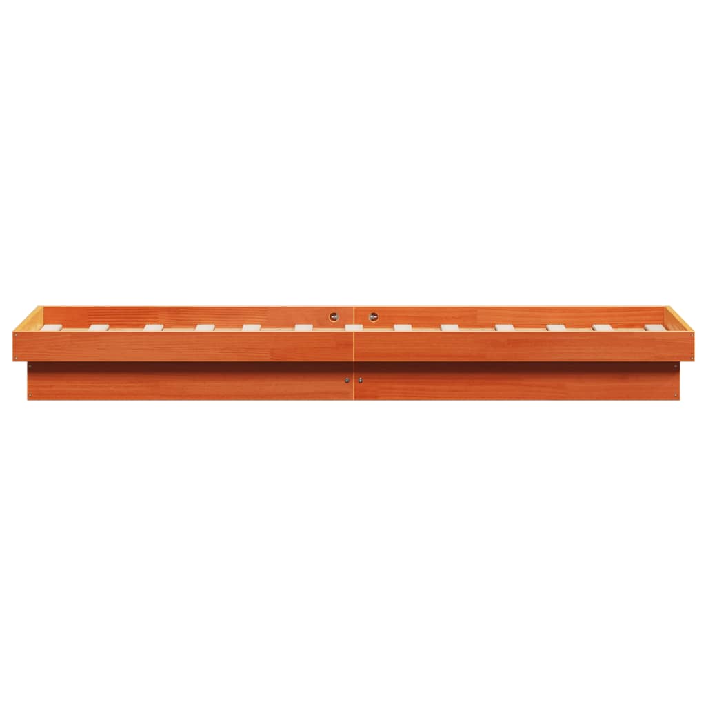 Bedframe met LED massief grenenhout wasbruin 100x200 cm is nu te koop bij PeponiXL, paradijselijk wonen!