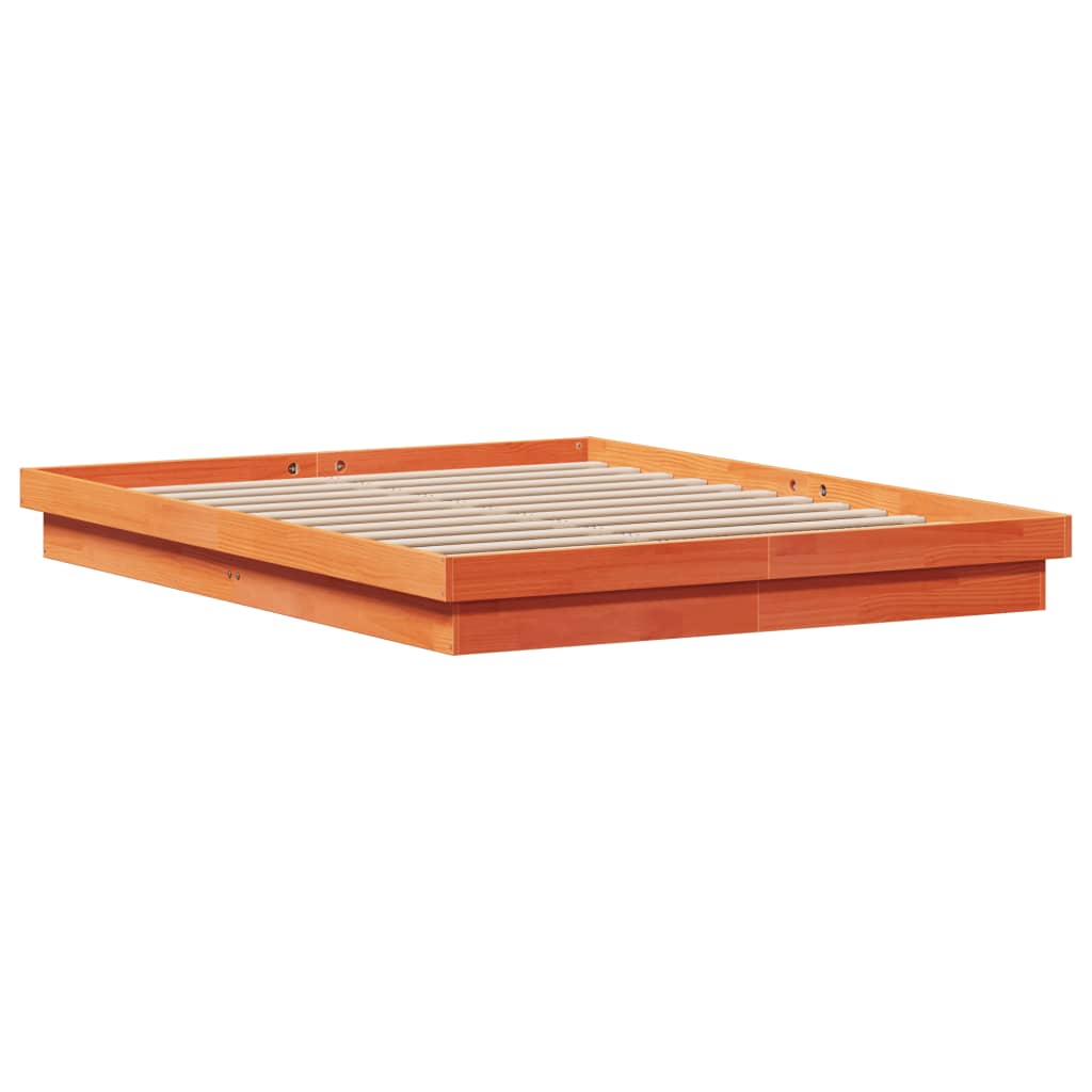 Bedframe met LED massief grenenhout wasbruin 160x200 cm is nu te koop bij PeponiXL, paradijselijk wonen!