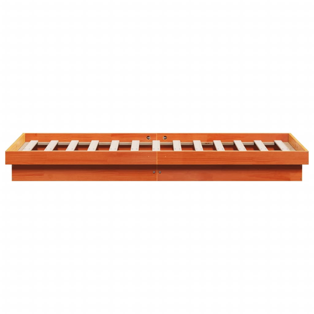 Bedframe met LED massief grenenhout wasbruin 160x200 cm is nu te koop bij PeponiXL, paradijselijk wonen!