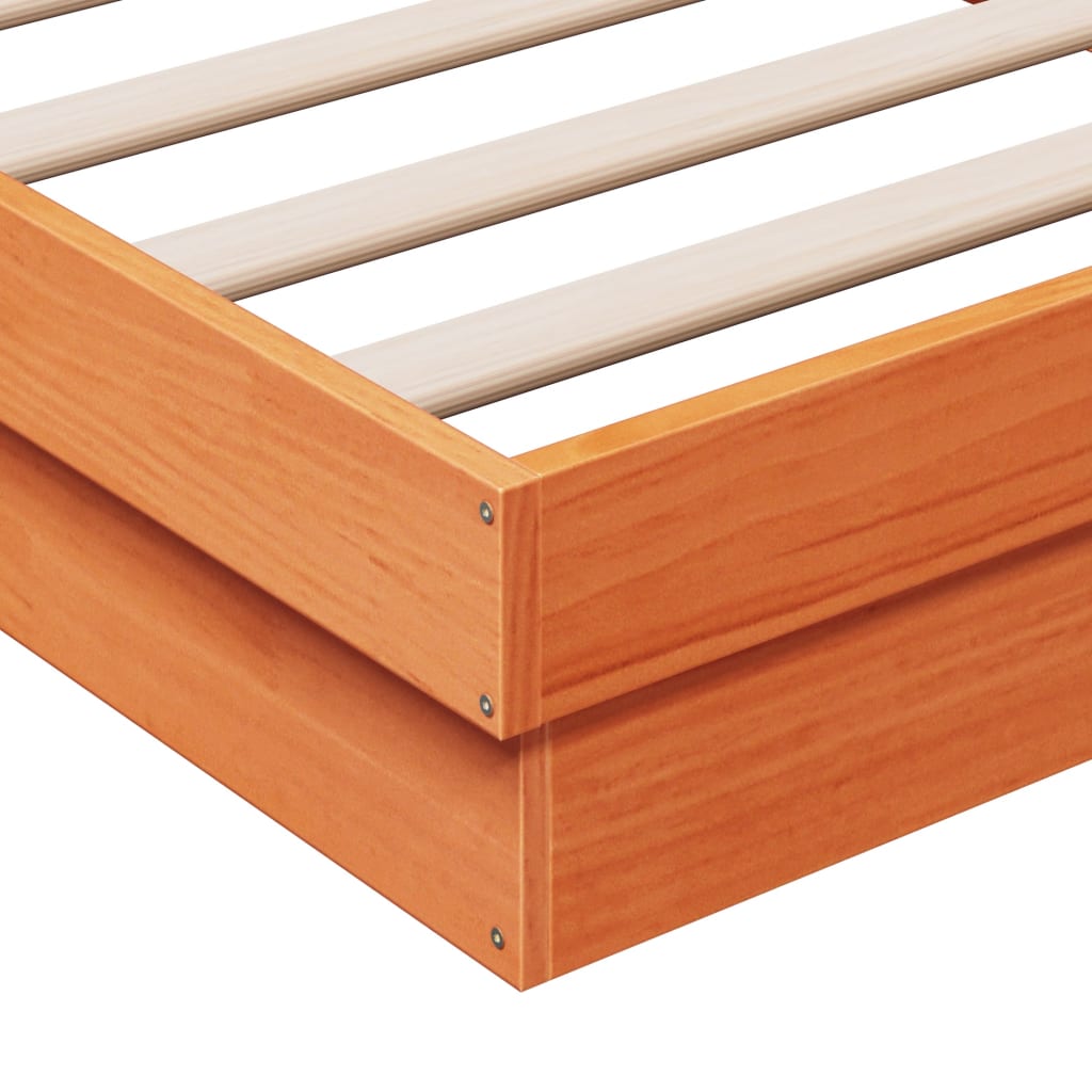 Bedframe met LED massief grenenhout wasbruin 200x200 cm is nu te koop bij PeponiXL, paradijselijk wonen!