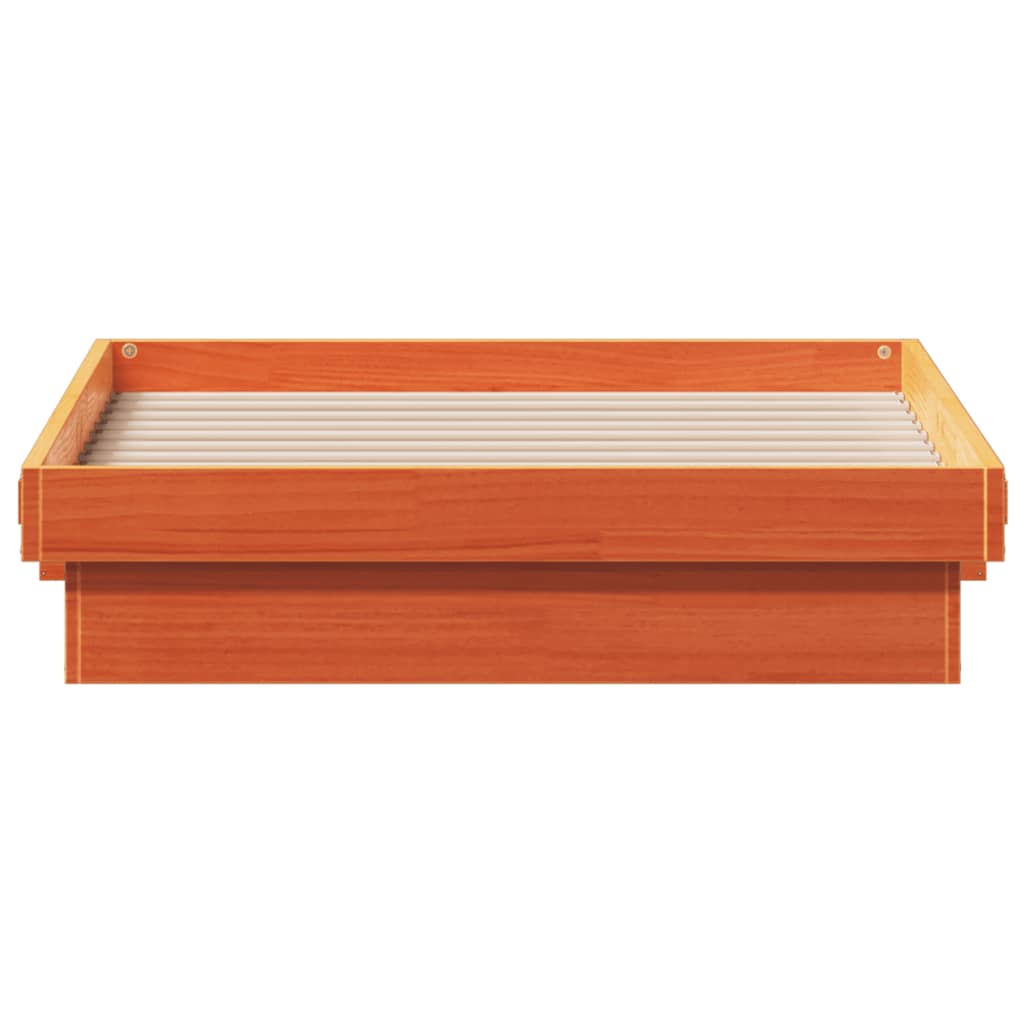 Bedframe met LED massief grenenhout wasbruin 90x190 cm is nu te koop bij PeponiXL, paradijselijk wonen!