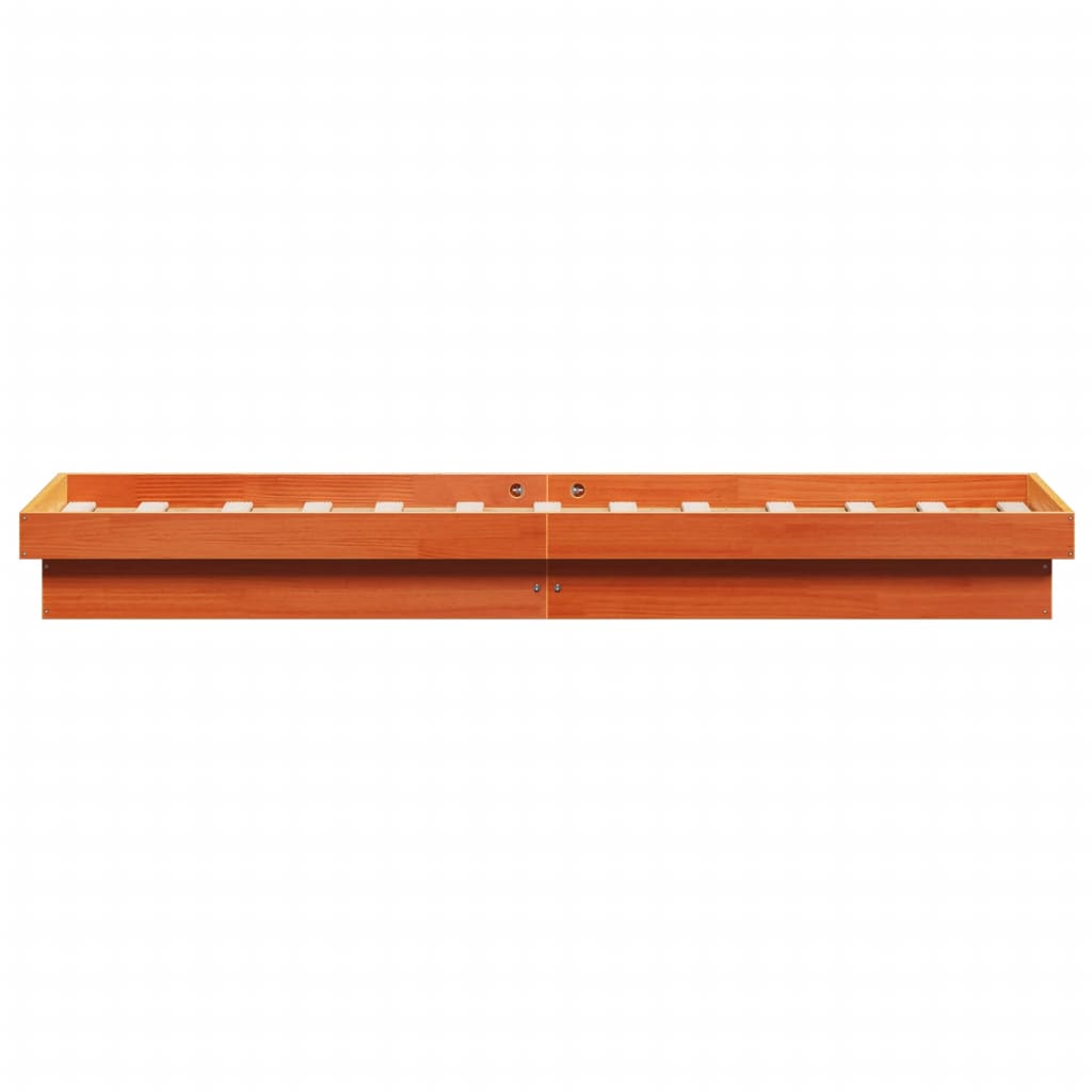 Bedframe met LED massief grenenhout wasbruin 90x190 cm is nu te koop bij PeponiXL, paradijselijk wonen!