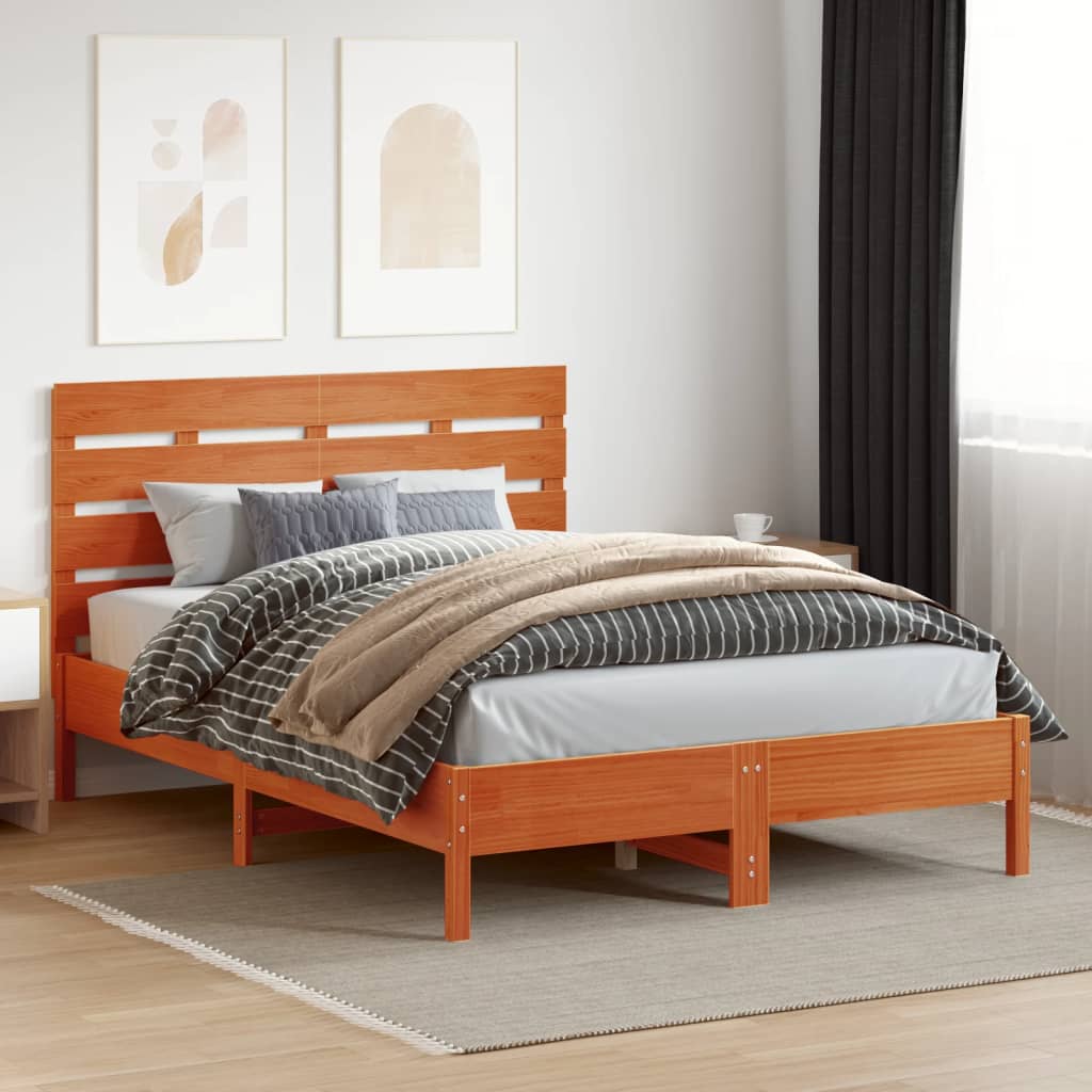 Hoofdbord 150 cm massief grenenhout wasbruin is nu te koop bij PeponiXL, paradijselijk wonen!